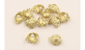 Casquilla despeinada 8*10*6mm Dorado Mate / Cuentas Metálicas de Latón / Zamak