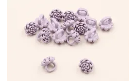 Flor de 7mm con anilla de 4mm interior  Lila / Cuentas Metálicas de Latón / Zamak