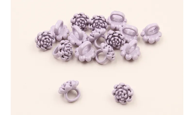 Flor de 7mm con anilla de 4mm interior  Lila / Cuentas Metálicas de Latón / Zamak