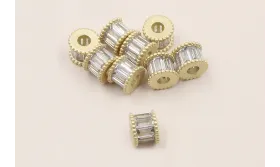 Cuenta Tonel 7mm*5 agujero de 3mm con Cristales / Cuentas Metálicas de Latón / Zamak