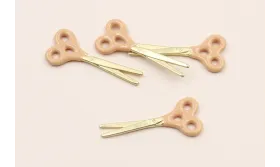 Cuenta Tijeras 25*10 esmaltadas Rosa Palo / Cuentas Metálicas de Latón / Zamak