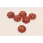 Cuenta Flor  14mm esmalte manual Rojos y Naranjas / Cuentas Metálicas de Latón / Zamak