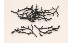 Pieza Rama Coral 50*24mm Esmalte Negro / Cuentas Metálicas de Latón / Zamak