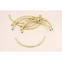 Tubo Hueco curvado  115*5mm Dorado Mate / Cuentas Metálicas de Latón / Zamak