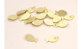 Cuenta Pez Oro Mate con arandela por detrás 14*8mm / Cuentas Metálicas de Latón / Zamak