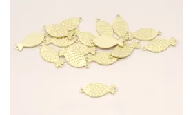 Entrepieza Pez Dorado Mate 17*8mm / Cuentas Metálicas de Latón / Zamak