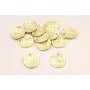 Cuenta Chapa Romano Dorado Mate 14mm / Cuentas Metálicas de Latón / Zamak