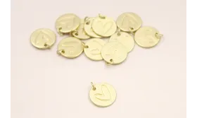 Chapa Dorado Mate 13mm Corazón / Cuentas Metálicas de Latón / Zamak