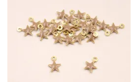 Cuenta Estrella 6mm esmalte Visón / Cuentas Metálicas de Latón / Zamak