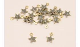 Cuenta Estrella 6mm esmalte Gris / Cuentas Metálicas de Latón / Zamak