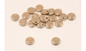 Cuenta Disco esmaltado 6mm Visón / Cuentas Metálicas de Latón / Zamak