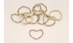 Corazón mricrobrillos 20*16mm / Cuentas Metálicas de Latón / Zamak