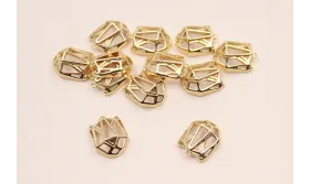 Cuenta Cabeza Tigre 3 dimensiones 14*10mm Oro / Cuentas Metálicas de Latón / Zamak