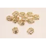 Cuenta Cabeza Tigre 3 dimensiones 14*10mm Oro / Cuentas Metálicas de Latón / Zamak