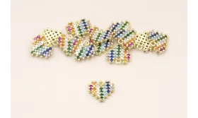 Colgante corazón Microbrillos 10*8mm / Cuentas Metálicas de Latón / Zamak