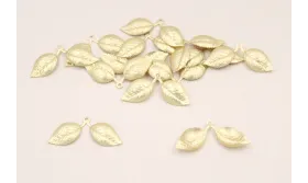 Pieza Dos Hojas Concavas Dorado Mate 32*15mm / Cuentas Metálicas de Latón / Zamak