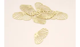 Cuenta Ala Mariposa 27*15mm Dorado Mate / Cuentas Metálicas de Latón / Zamak