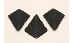 Cuenta Abanico plisado con anilla 35*25mm Negro / Cuentas Metálicas de Latón / Zamak