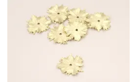 Cuenta Sol Irregular estriado 20mm Dorado Mate / Cuentas Metálicas de Latón / Zamak