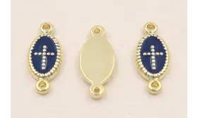 Colgante Stainless Steel:  15*10 Cruz Azul Marino / Cuentas Metálicas de Acero Inoxidable