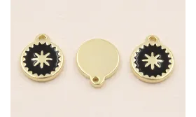 Colgante Stainless Steel 10mm estrella Negro / Cuentas Metálicas de Acero Inoxidable