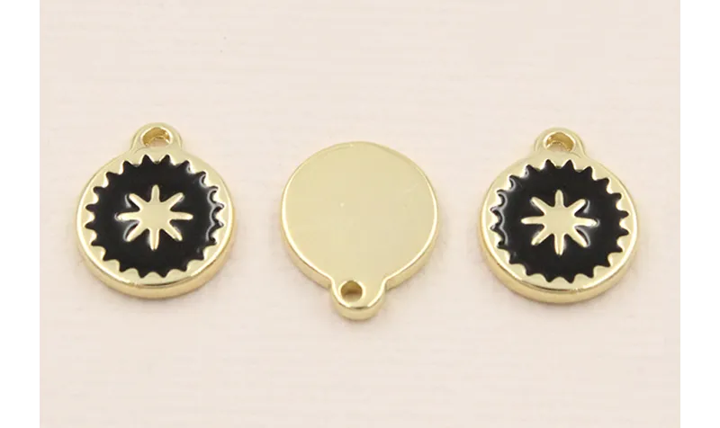 Colgante Stainless Steel 10mm estrella Negro / Cuentas Metálicas de Acero Inoxidable