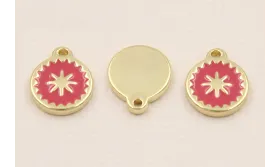 Colgante Stainless Steel 10mm estrella Rosa / Cuentas Metálicas de Acero Inoxidable