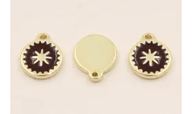 Colgante Stainless Steel 10mm estrella Marrón / Cuentas Metálicas de Acero Inoxidable