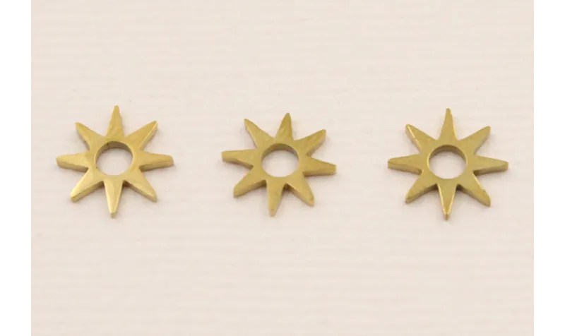 Cuenta Acero Estrella Acero 7mm Oro