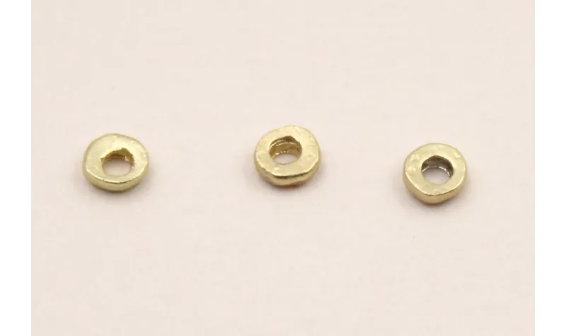 Disco irregular 3mm*1-1,5mm interior Oro Mate / Cuentas Metálicas de Latón / Zamak