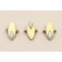 Ovalo 15*5mm con ovalo Opal Dorado Mate / Cuentas Metálicas de Latón / Zamak