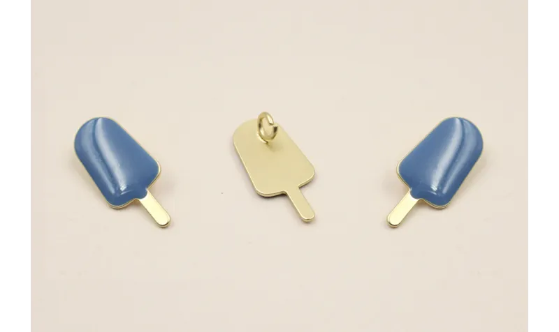 Cuenta Polo 18*8mm D.Mate esmalte Azul / Cuentas Metálicas de Latón / Zamak