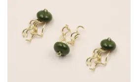 Cuenta Medusa 10*4mm y 20mm D.Mate verde / Cuentas Metálicas de Latón / Zamak