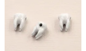 CuentaDiente 7*5*5mm Blanco / Cuentas Metálicas de Latón / Zamak