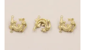 Colgante cocodrilo 20*18*4mm Dorado Mate / Cuentas Metálicas de Latón / Zamak