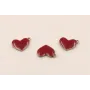 Colgante Corazón plano 10*7mm esmalte Rojo / Cuentas Metálicas de Latón / Zamak