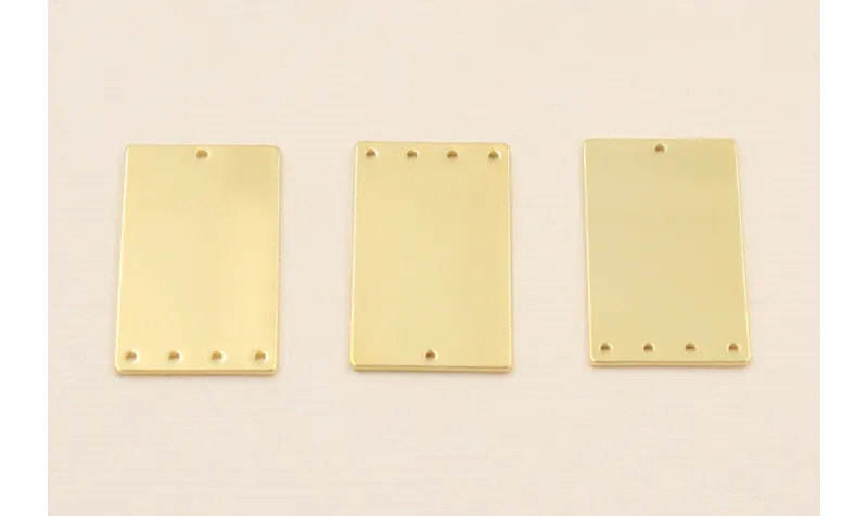 Pieza Rectangulo de 25*15mm Dorado / Cuentas Metálicas de Latón / Zamak