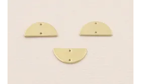 Cuenta Semicirculo de 15mm Dorado / Cuentas Metálicas de Latón / Zamak