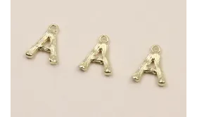 Colgante Letra A latón Dorado 15*10mm / Cuentas Metálicas de Latón / Zamak