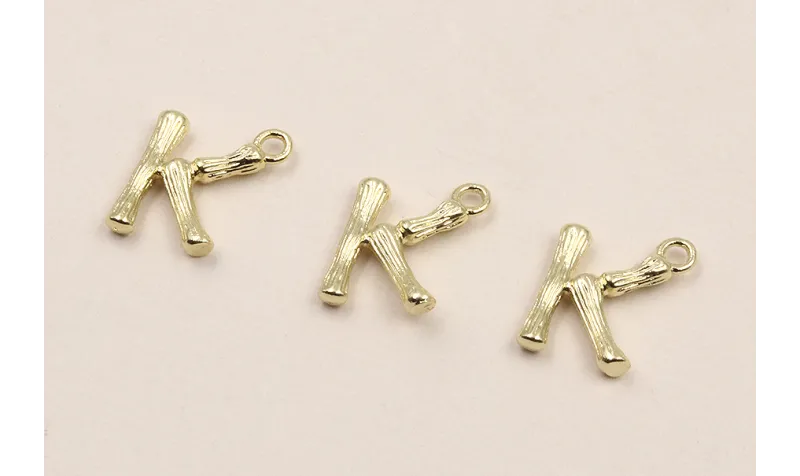 Colgante Letra K latón Dorado 15*10mm / Cuentas Metálicas de Latón / Zamak