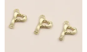 Colgante Letra P latón Dorado 15*10mm / Cuentas Metálicas de Latón / Zamak