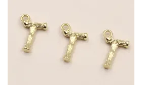 Colgante Letra T latón Dorado 15*10mm / Cuentas Metálicas de Latón / Zamak