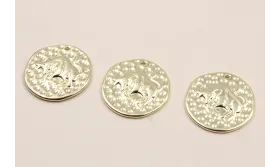 Medalla 16mm latón Dorado Horóscopo ARIES / Cuentas Metálicas de Latón / Zamak