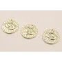 Medalla 16mm latón Dorado Horóscopo PISCIS / Cuentas Metálicas de Latón / Zamak