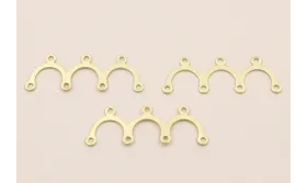 Cuenta Triple puente 25*10mm Dorado Mate / Cuentas Metálicas de Latón / Zamak