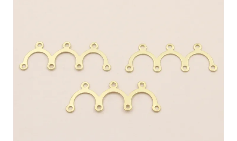 Cuenta Triple puente 25*10mm Dorado Mate / Cuentas Metálicas de Latón / Zamak