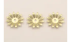 Cuenta Flor de 11 Pétalos 23 diám. Dorado Mate / Cuentas Metálicas de Latón / Zamak