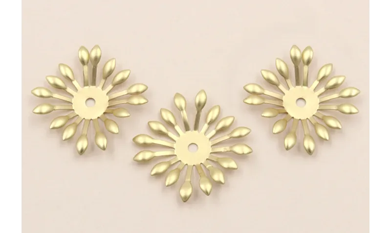 Cuenta Flor 16 Pétalos agujero Dorado Mate 22*22mm / Cuentas Metálicas de Latón / Zamak