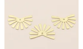 Pieza Abanico Semicircular 25*20mm Dorado Mate / Cuentas Metálicas de Latón / Zamak