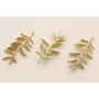 Colgante Rama con Hojas 40mm Dorado / Cuentas Metálicas de Latón / Zamak